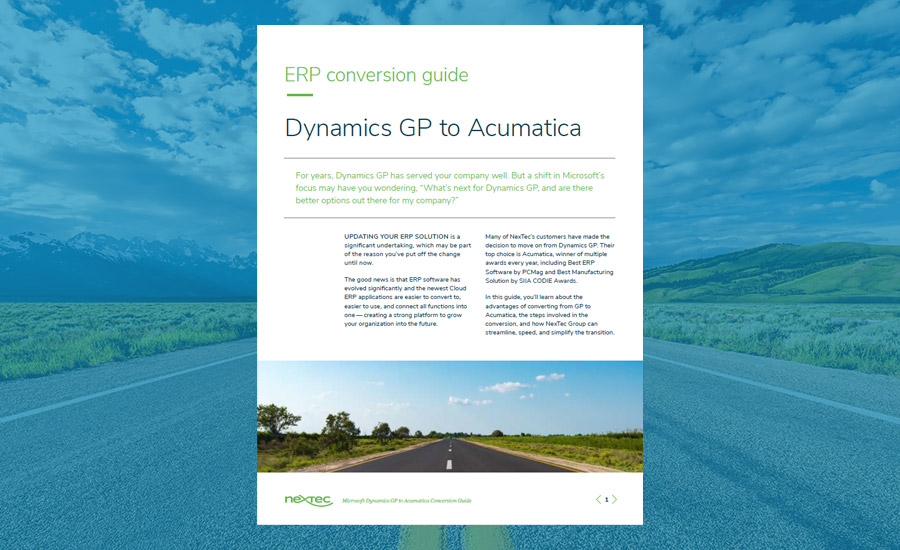 Dynamics GP to Acumatica Conversion Guide