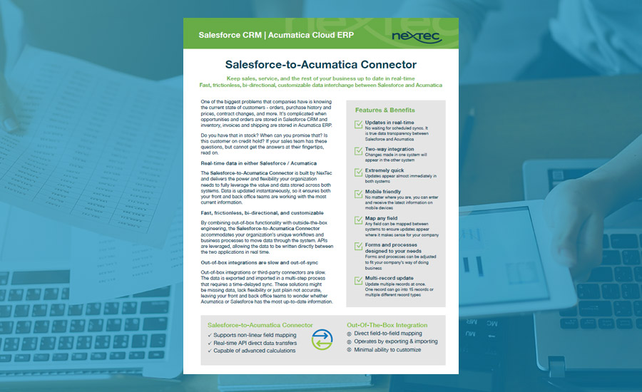 Salesforce to Acumatica Connector