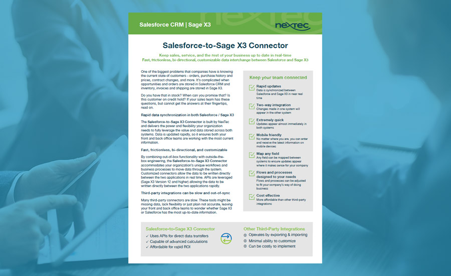 Salesforce to Sage X3 Connector