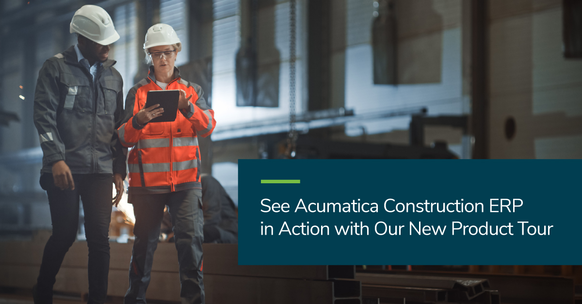 Watch the Acumatica Construction ERP Product Tour