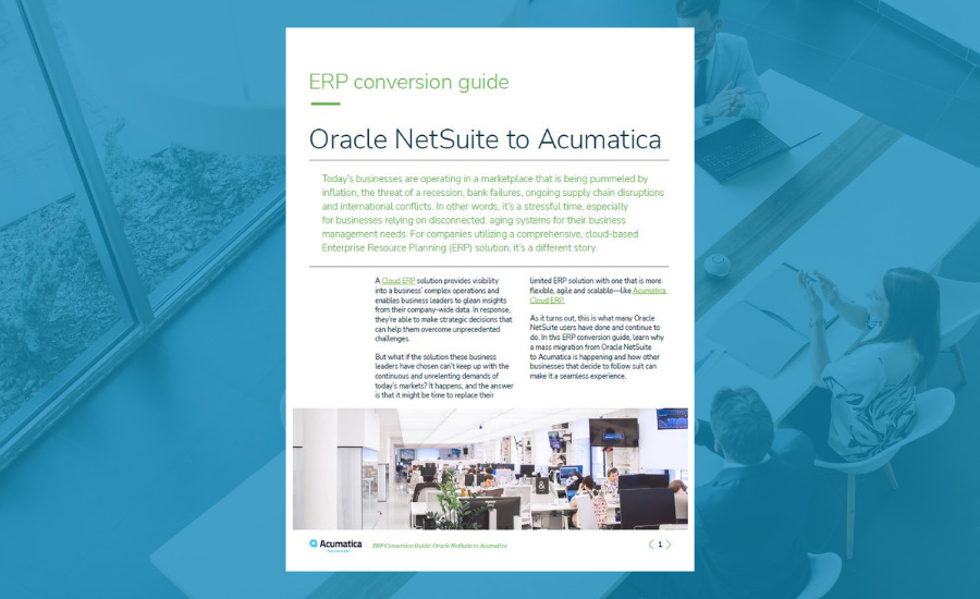 ERP Conversion Guide: Oracle NetSuite to Acumatica