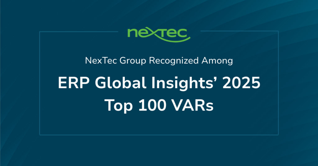 ERP Global Insights VAR 100 2025 - Blog and Event Post NexTec Group Recognized Among ERP Global Insights’ 2025 Top 100 VARs