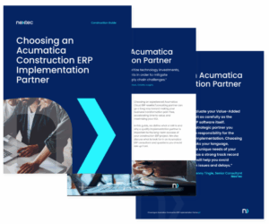 Choosing an Acumatica Construction ERP Implementation Partner