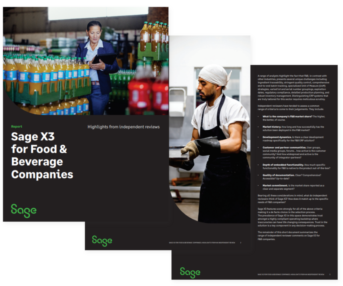 Sage X3 For Food and Beverage Companies Report Thumbnail