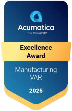 Acumatica Excellence Award Manufacturing VAR 2025 Badge NexTec Group