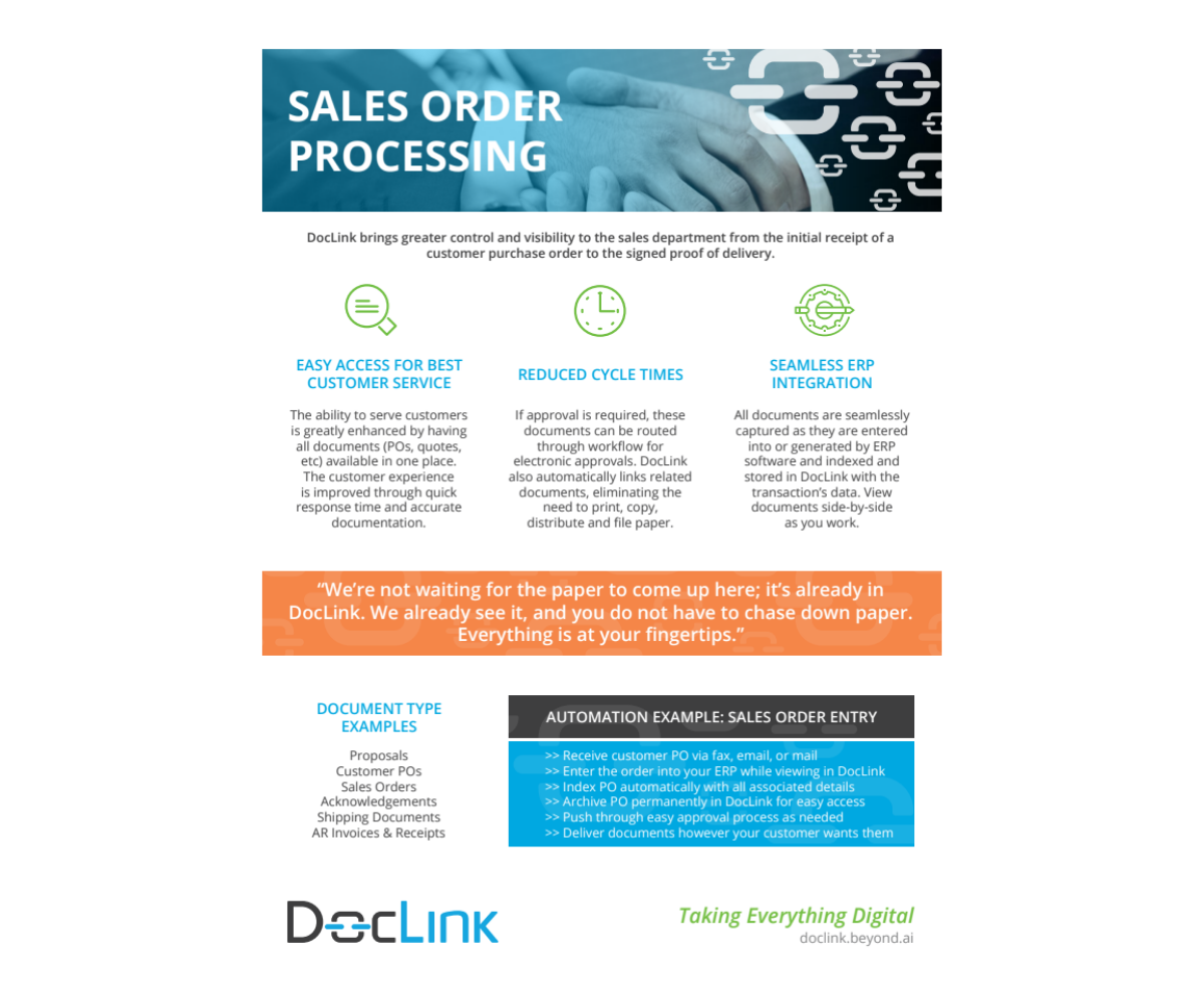 Improve Sales Order Processing with DocLink Download