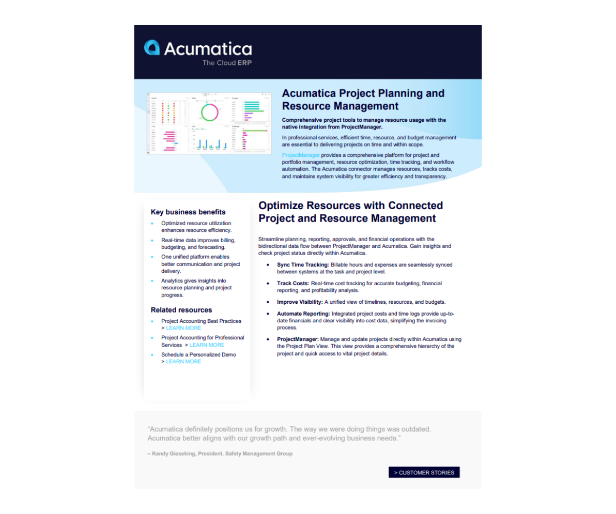 ProjectManager Datasheet